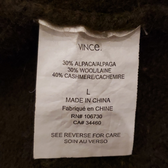Vince Cashmere/Alpaca/Wool Drape Wrap Cardigan - Picture 3 of 3